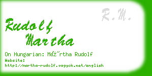 rudolf martha business card